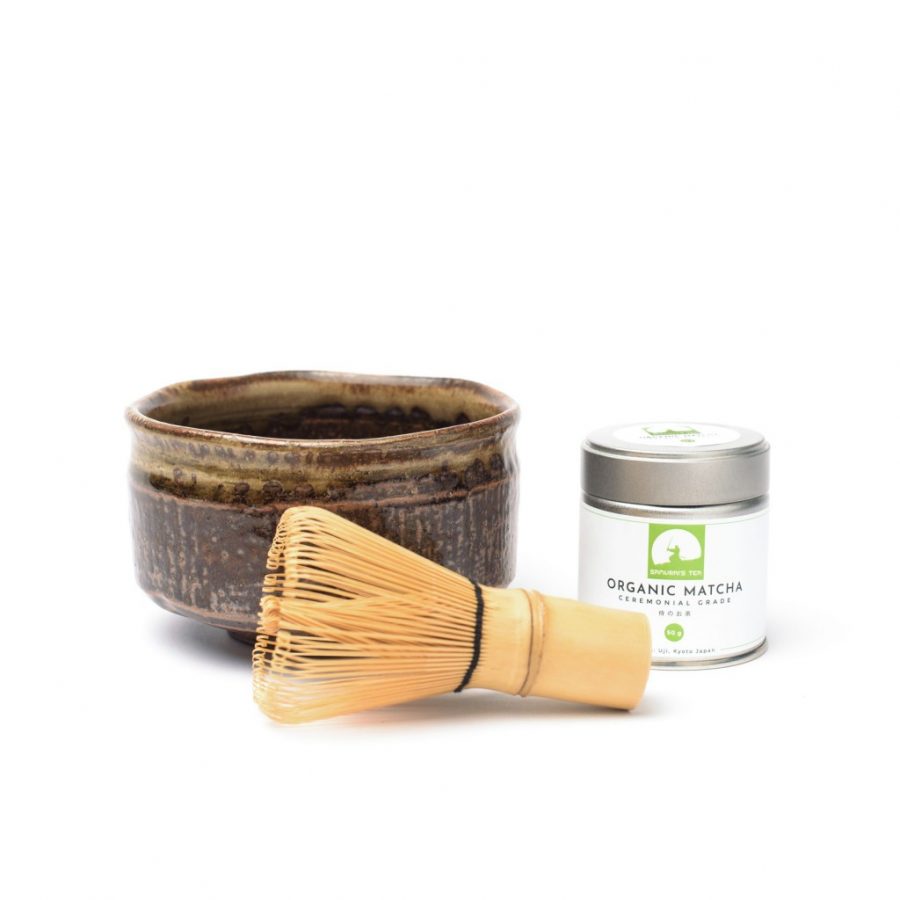 samurais tea matcha set with whisk and bowl